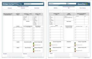 One Page Strategic Plan